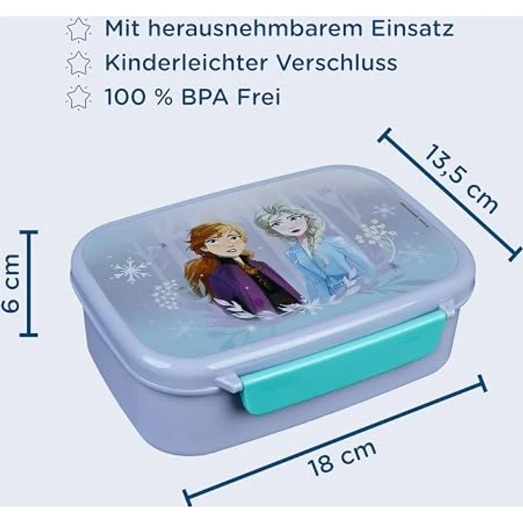 "Scooli Lunchbox Frozen, Set mit Trinkflasche, auslaufsicher, umweltfreundlich, lila" – Bild 2