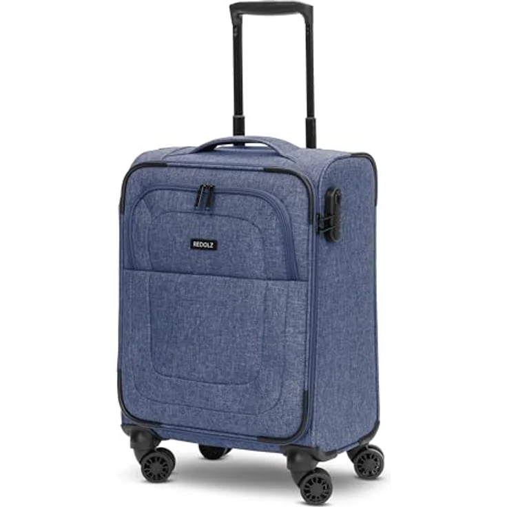 REDOLZ Cabin Weichschalen Kabinen-Koffer | Leichter Trolley mit 4 Doppelrollen für Damen & Herren 37 x 23 x 55 cm (Essentials 12) – Bild 1