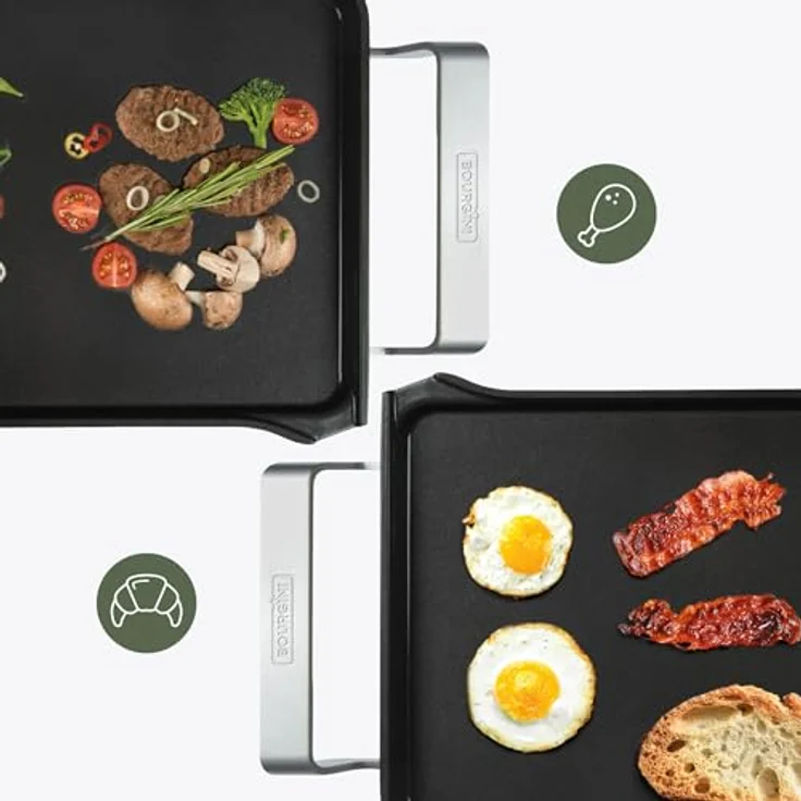 Bourgini Elementi Multiplacca, Tischgrill mit antihaftbeschichteter Oberfläche, 2500 Watt Leistung, anthrazit – Bild 8