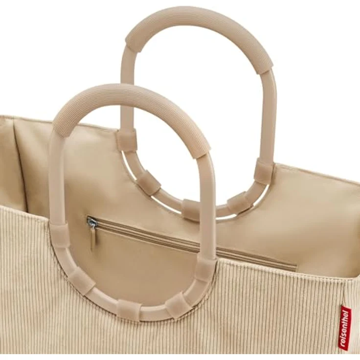 reisenthel Loopshopper L Frame, Einkaufstasche aus hochwertigem Cord in Beige mit 25 l Volumen, stabiler Aluminiumrahmen und wasserabweisendem Material – Bild 3