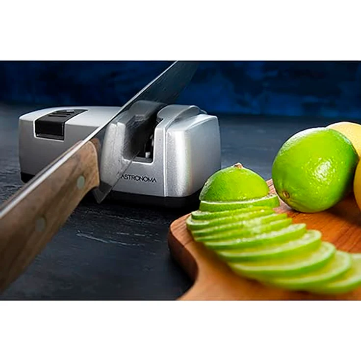 Gastronoma 18310012, Elektrischer Messerschärfer mit 20 Keramikstäben, Silber – Bild 4