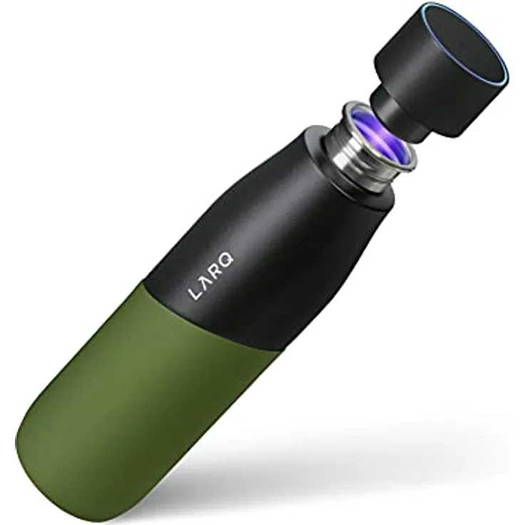 LARQ Bottle Movement – eine sich selbst reinigende leichtgewichtige,einzelbeschichtete, rostfreie, stählerne Wasserflasche (710ml, Black/Pine)