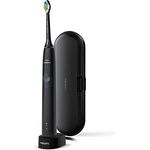 Philips Sonicare HX6800/87 ProtectiveClean 4300 Elektrische Schallzahnbürste mit integriertem Drucksensor, 1 Reinigungsmodus, 1 x BrushSync-Funktion, Schwarzgrau, 2-poliger Stecker