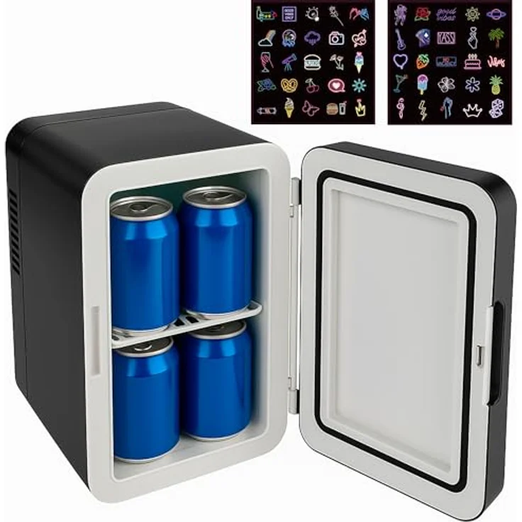 Denver MFR-404B Mini Kühlschrank 4L, tragbarer Kühl- & Heizfunktion, 230V & 12V, für Kosmetik und Getränke, Schwarz – Bild 1