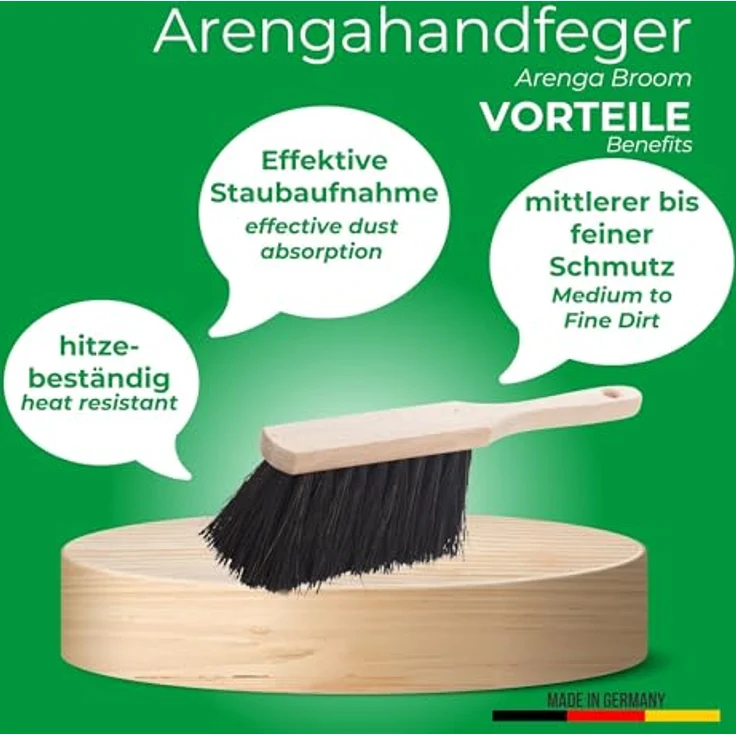 Novaliv Kehrgarnitur 19487-51200, 2er Set Handfeger mit Arenga Borsten und Metallkehrblech, robust – Bild 3