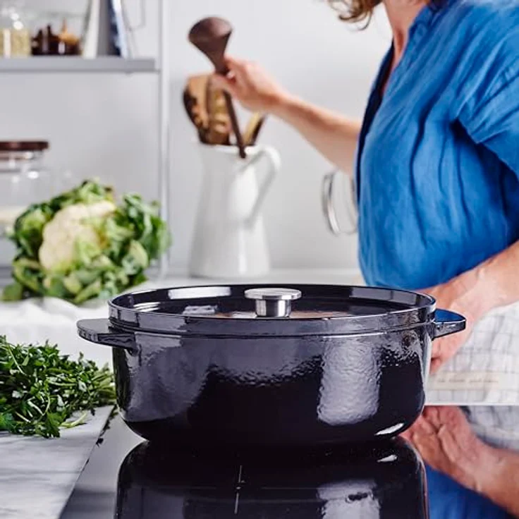 KitchenAid Cast Iron Ovaler Kasserolle 30cm/5,6L, PFAS-frei, Induktion, Ofenfest bis 260°C, Onyx Black – Bild 3