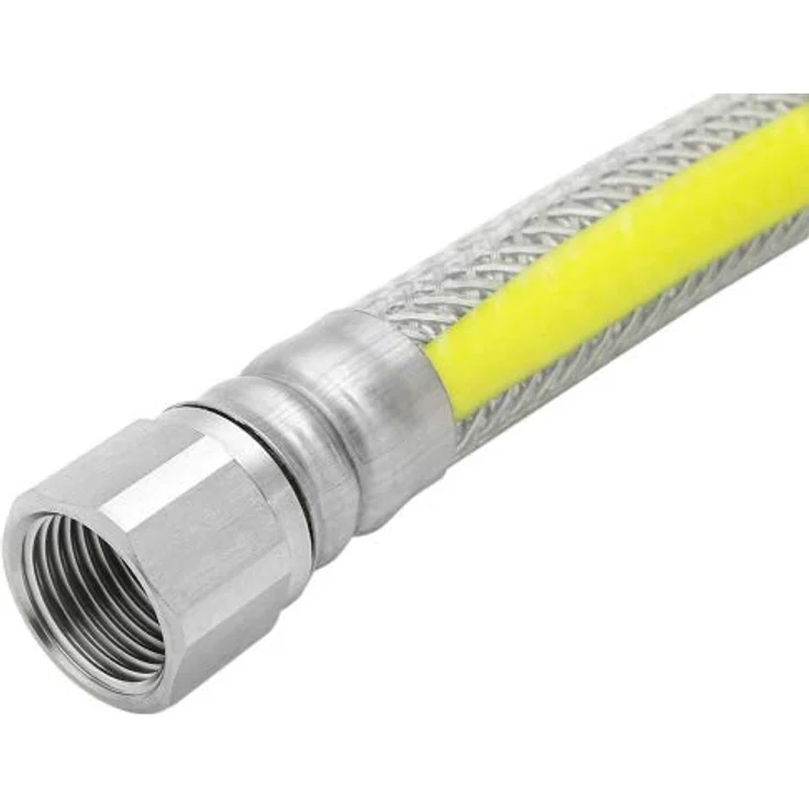 qpool24 Flexo-Gas Gasschlauch 1/2" mit Schnellkupplung, Edelstahlwellrohr, DVGW-zugelassen, für Innen- und Außenmontage – Bild 3