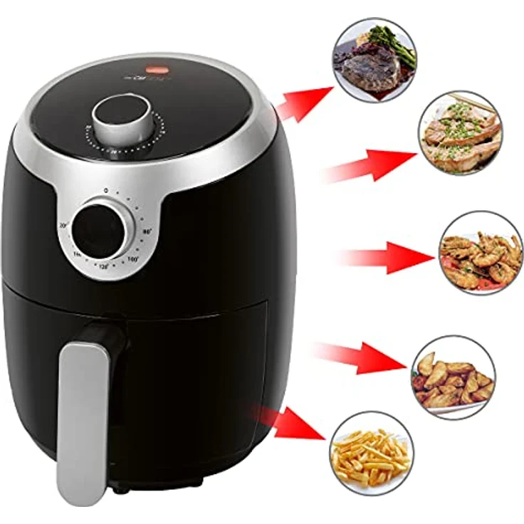 Clatronic Heißluftfritteuse FR 3769 H, ohne Fett, 1.8 Liter Fassungsvermögen, 1000 Watt, schwarz silber – Bild 5