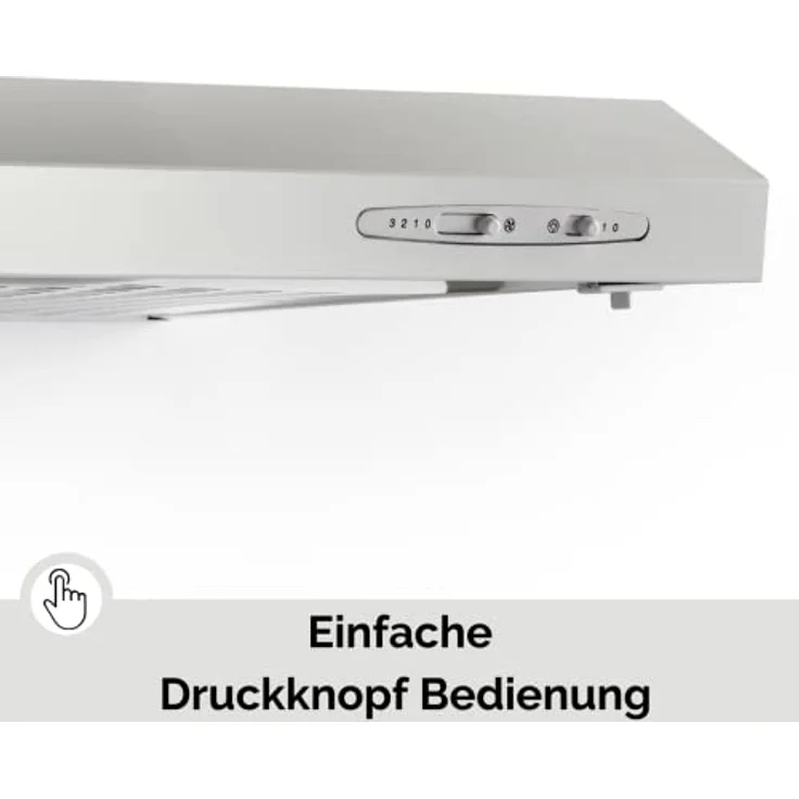 PKM UBH5000H2, Motorhaube, Standard, Breite: 60 cm, Tiefe: 46.5 cm, Absaugung und Rückführung (mit zusätzlichem Rückführungsset), Silber – Bild 4