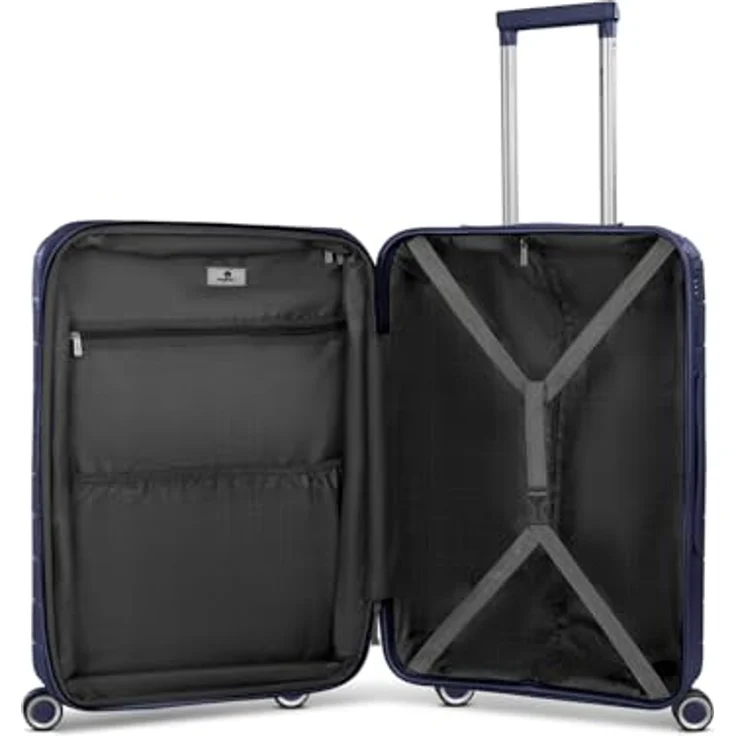 Franky London Serie Trolley, mittelgroßer Hartgepäck Check-in Koffer 42 x 24 x 65 cm, 59 Liter Volumen, 4 Doppelrollen & Zahlenschloss, robustes Polypropylen für Damen und Herren – Bild 5