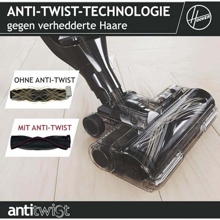 HOOVER HFX Akku Staubsauger mit Tierhaar-Düse & LED, bis 120 m² saugen I Staubsauger kabellos mit CORNER GENIE™ zum Reinigen von Ecken & Kanten I mit ANTI-TWIST gegen verhedderte Haare [HFX10P] – Bild 5