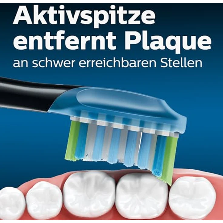 Philips Sonicare HX9042/33 Aufsteckbürste Premium Plaque Defence, 10x mehr Plaqueentfernung, RFID-Chip, 2er-Pack, Schwarz-Blau – Bild 3