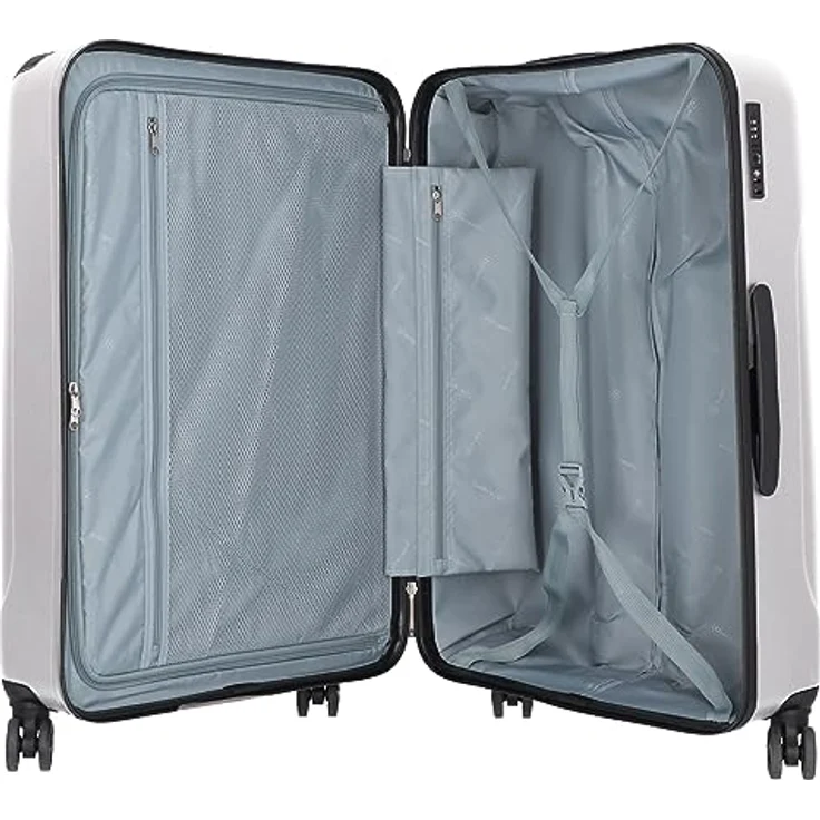 Bugatti Valencia Koffer & Trolley groß | Hergestellt aus ABS mit arretierbarer Griff, Kreuzpackgurt, 4 Rollen und einem TSA-Schloss | 51 cm x 30 cm x 77 cm – Bild 5