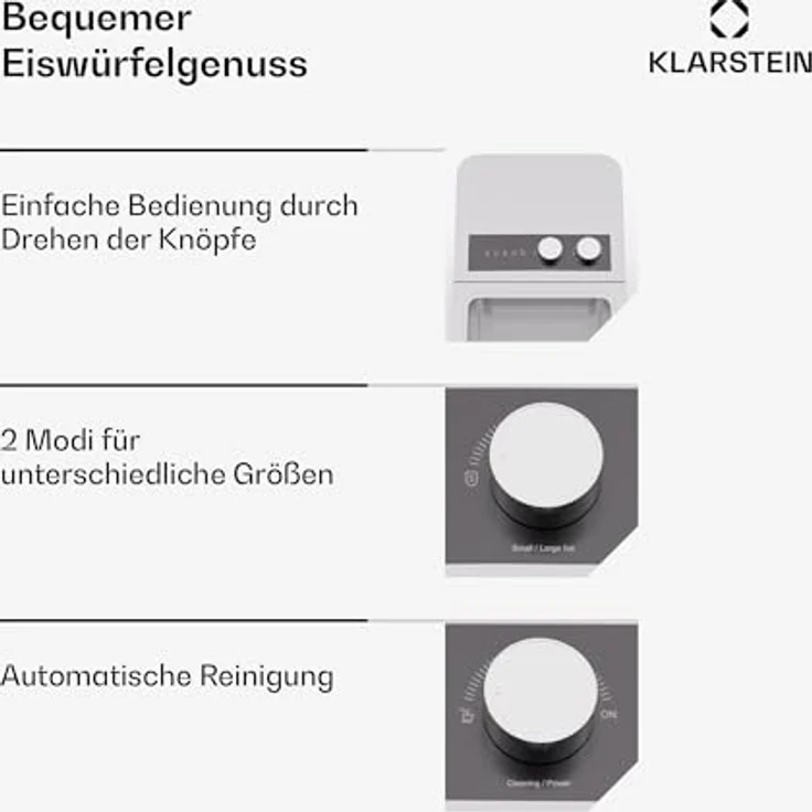 Klarstein Eiswürfelmaschine IceCraft, Elektrischer Eiswürfelbereiter mit 12 kg Eis/Tag, Weiß – Bild 4