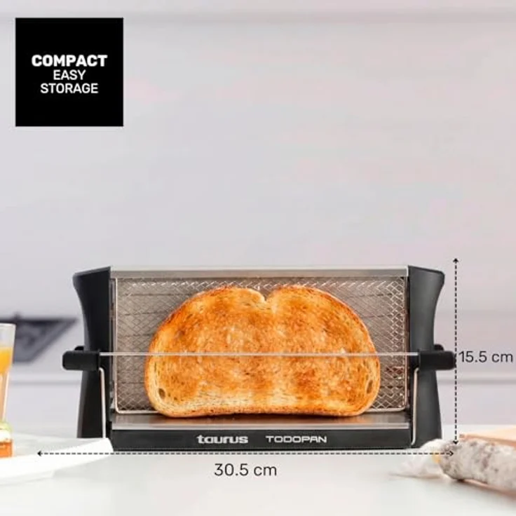 Taurus 960632 Toaster aus Edelstahl, 700 W, für alle Brotsorten, mit Haltestab – Bild 8