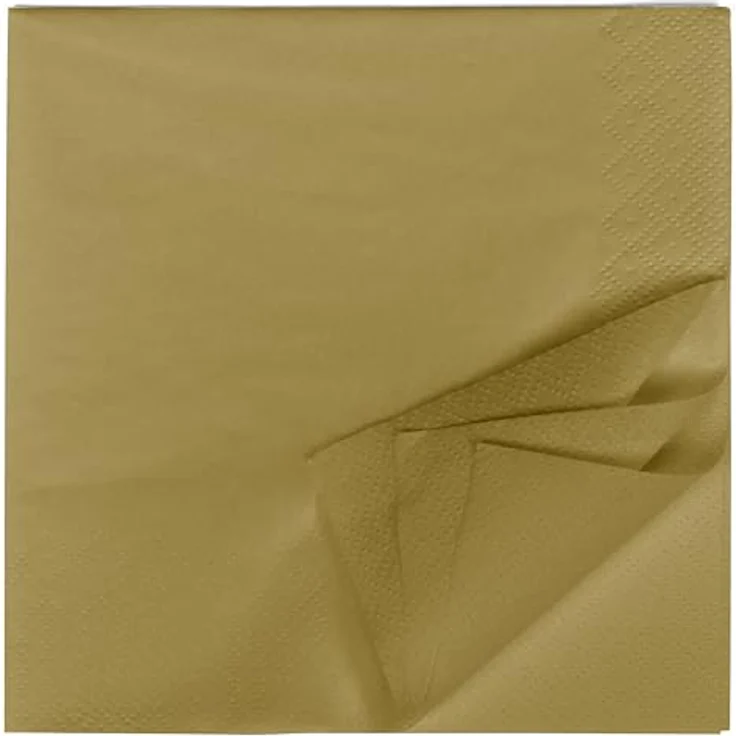 HEKU 100 einfarbige Servietten, 3-lagig, 33x33cm, hoch saugfähig, gold, 5er-Packung für Veranstaltungen & Gastronomie – Bild 5
