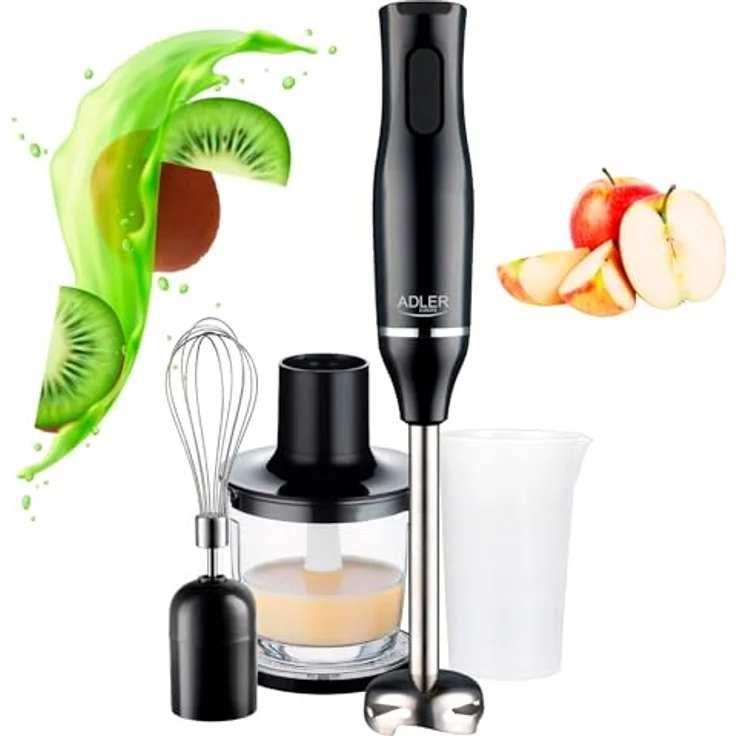 Adler Stabmixer AD 4620, 800 W, Handmixer Set mit 2 Geschwindigkeitsstufen, Edelstahlklingen, Messbecher, schwarz – Bild 9