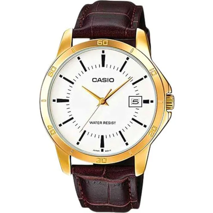 Casio Mtpv004gl7a Watch One Size, Yellow Gold/Brown/White, Armbanduhr