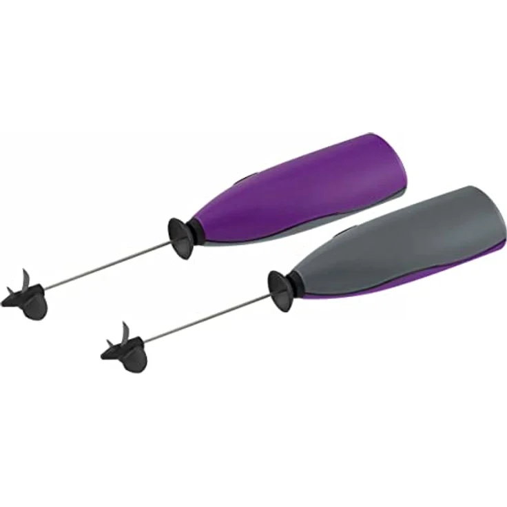 Fackelmann Mini-Mixer, Drink--Shake-Mixer mit Rührdrähten aus Edelstahl, Milchaufschäumer inkl. Spritzschutz (Farbe: Schwarz, Lila, Grau, Silber), Menge: 1 Stück – Bild 5
