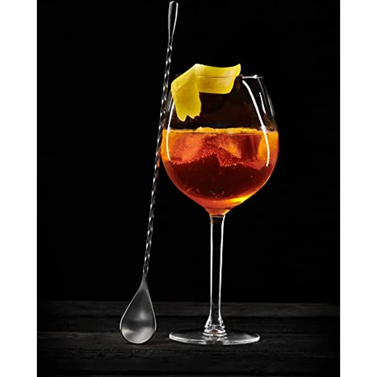 LURCH 240782 Barlöffel Drop, Edelstahl Cocktailrührlöffel 29cm mit 5ml Laffe, Smokey Grey – Bild 2
