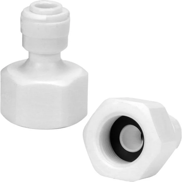 DMfit Adapter Hahnanschluss 3/8' IG auf 1/4' Schlauch QC, Kunststoff mit Dichtung, schnell steckbar