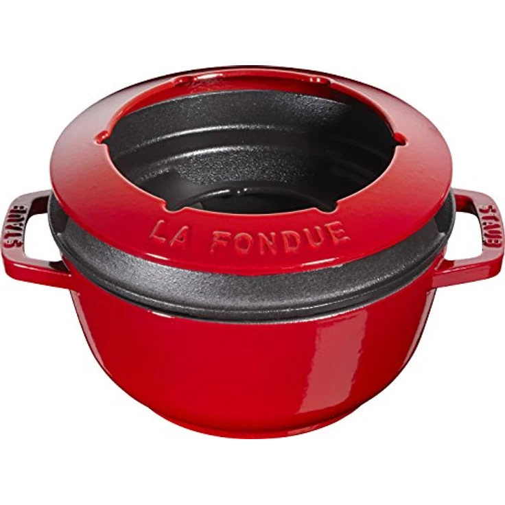 Staub Fondueset, Induktionsgeeignet, Gusseisen, Kirschrot, 18 cm Durchmesser, rot – Bild 6