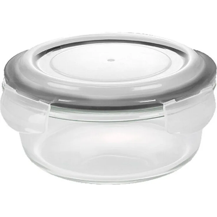 Michelino Aufbewahrungsglas Vorratsglas Glasbehälter mit Silikondeckel Rund 950 ml, temperaturbeständiges Borosilikatglas, hitze- und kältebeständig, blau