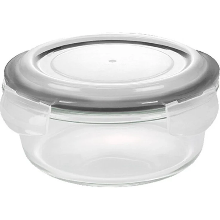 Michelino Aufbewahrungsglas Vorratsglas Glasbehälter mit Silikondeckel Rund 950 ml, temperaturbeständiges Borosilikatglas, hitze- und kältebeständig, blau