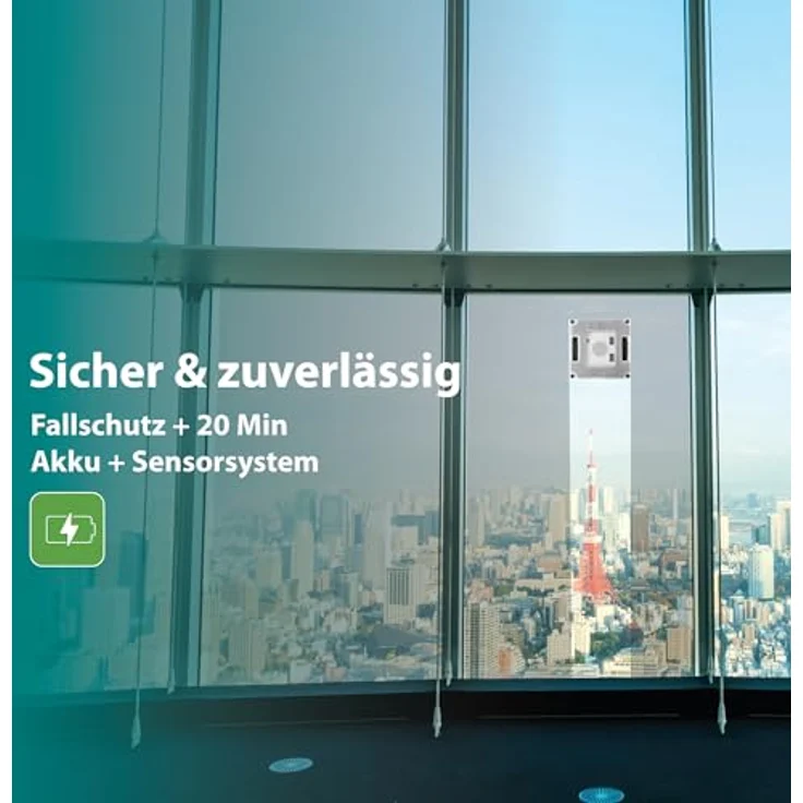 Lifenaxx Fenstersauger Fensterreinigungs-Roboter, automatisches Sprühsystem mit 4 Reinigungsprogrammen und Anti-Drop-Erkennung – Bild 6