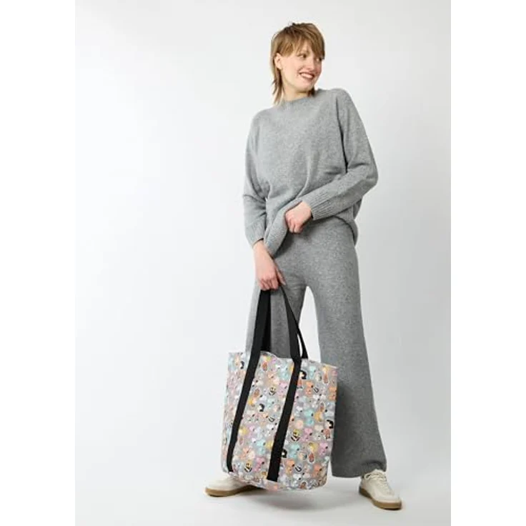 Codello Shopper Tasche aus robustem Jacquard-Gewebe, Peanuts™ Muster, 100% Baumwolle, für Damen – Bild 4