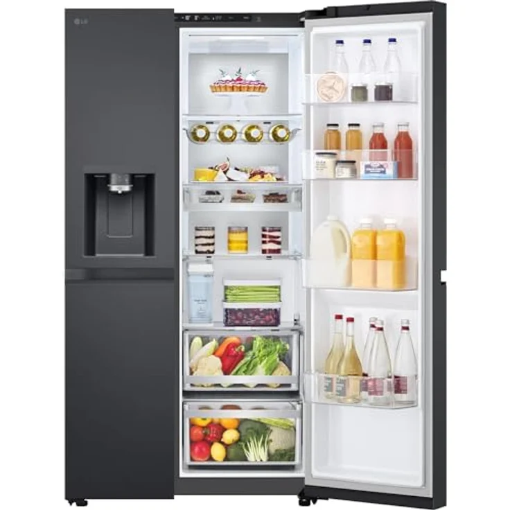 LG GSLE91EVAC Side-by-Side Kühlschrank, 628 l, No-Frost, Eis- & Wasserspender, WLAN, Energieklasse C, schwarz – Bild 6