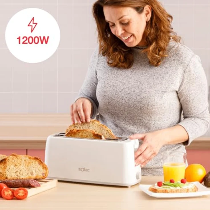 Solac Buon Giorno Double Toaster, 1200 W, 6-stufige Auswahl, selbstzentrierendes System, extra Erhöhung, abnehmbare Krümelschublade, Kabelaufbewahrung – Bild 2