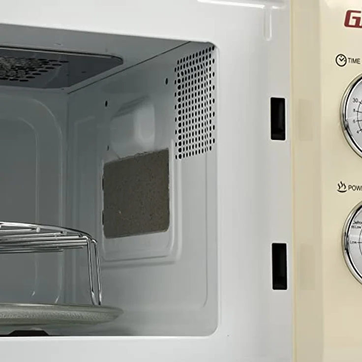 Girmi FM2105 Mikrowelle im Vintage-Design, Standgerät, 20 Liter Garraum, 700 + 800 Watt, Creme – Bild 8