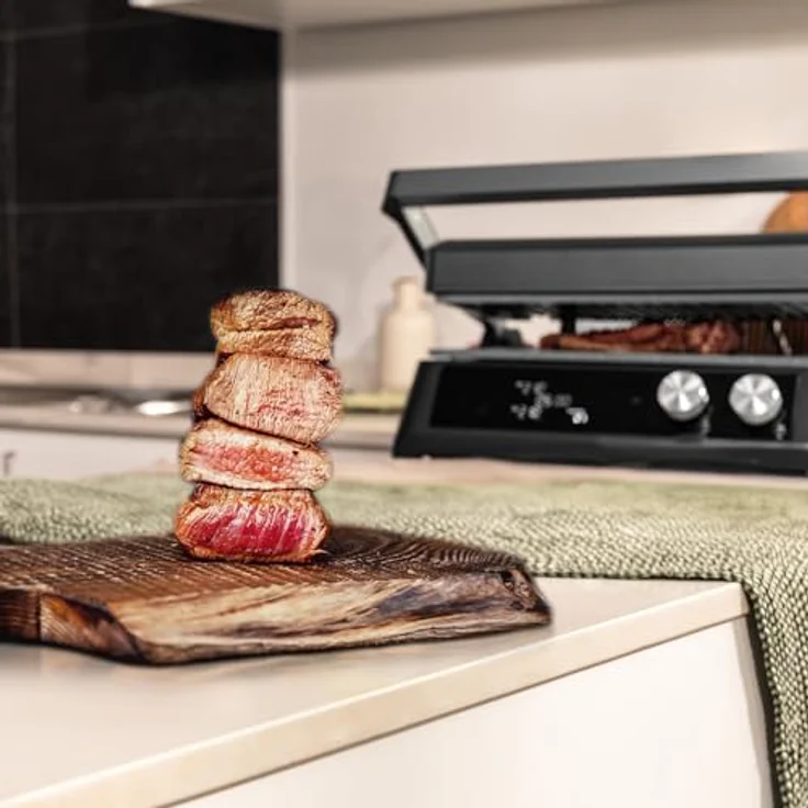 Cecotec Elektrogrill Rockn'Grill Bistro, 2400W, Touch-Steuerung, Rauchfreies Kochen, Temperaturregelung, inklusive Temperatursonde – Bild 4