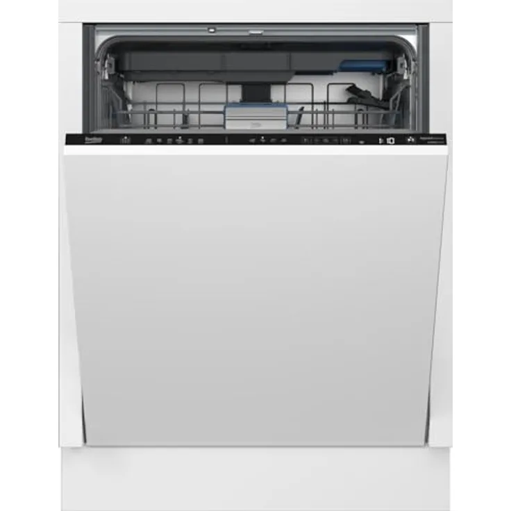 Beko BDIN36541P, Voll integrierter Geschirrspüler mit 15 Maßgedecken, SensorAdapt, flexibler Besteckschublade, Touchsteuerung, Schwarz