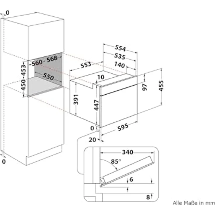 Bauknecht BMP9O7TK Einbau-Mikrowelle mit Grill und Heißluft, 40 l Garraum, schwarzes Glas, 31 Funktionen, 3D-System, 3.5“ TFT Touchdisplay – Bild 6