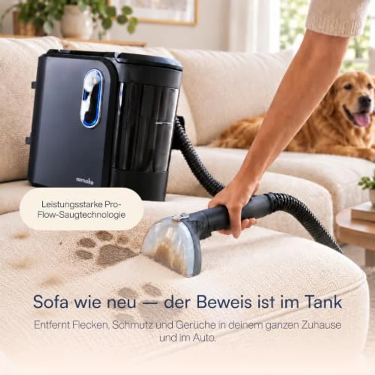 Samako PowerClean Pro Dampfsauger mit Dampfreiniger, 2000W, 4 Reinigungsmodi, Doppeltank für Polstermöbel und Auto – Bild 4