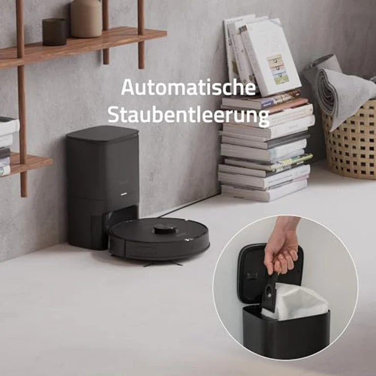 Hombli HBVR-0100 Saugroboter mit Absaugstation, 90 min Akkubetrieb, 2700 Pa Saugleistung, schwarz – Bild 6