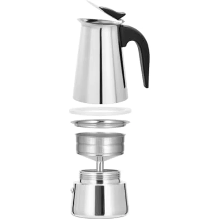 Xavax Espressokocher aus Edelstahl für 4 Tassen, Induktion, 200ml, Schwarz – Bild 2