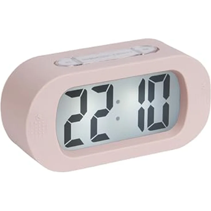 Karlsson Wecker Gummy, Rechteckiger Silikonwecker in Hellrosa, 14x7x5cm, mit Alarmfunktion für Schlafzimmer – Bild 1