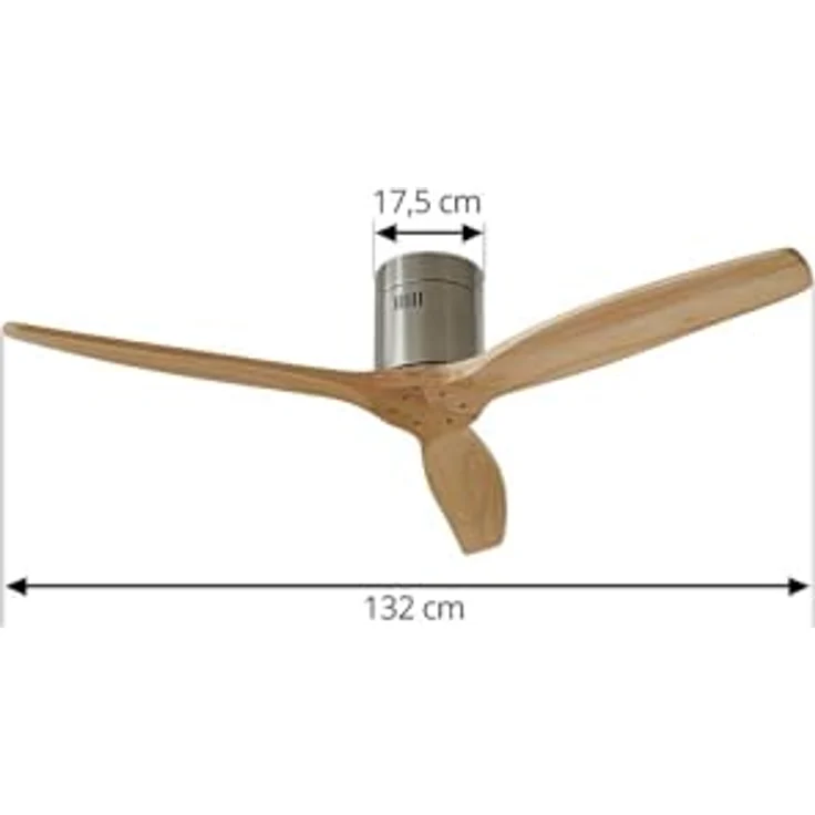 Lucande Vindur, Deckenventilator mit Holzflügeln, 40 W, inkl. Fernbedienung, für Räume 10-15 m² – Bild 3