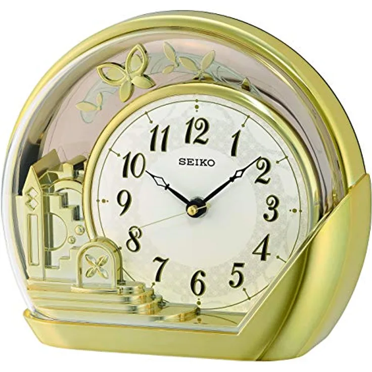 Seiko Pendeltischuhr QXN232G, elegante Quarzuhr für Wohnzimmer, Esszimmer, Arbeitszimmer und Büro