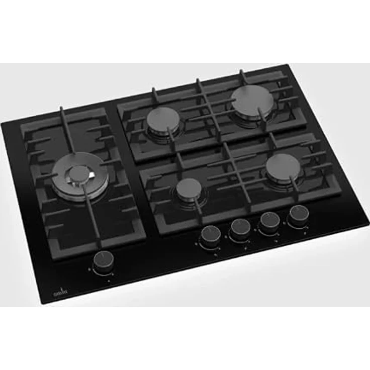 Gasline Herdset GB850-FIB, Gasbackofen 69L mit Umluft und Digitaltimer + 70cm Gaskochfeld GAG70GLG aus schwarzer Glaskeramik, inkl. 5 Gasbrennern und Wokbrenner – Bild 4