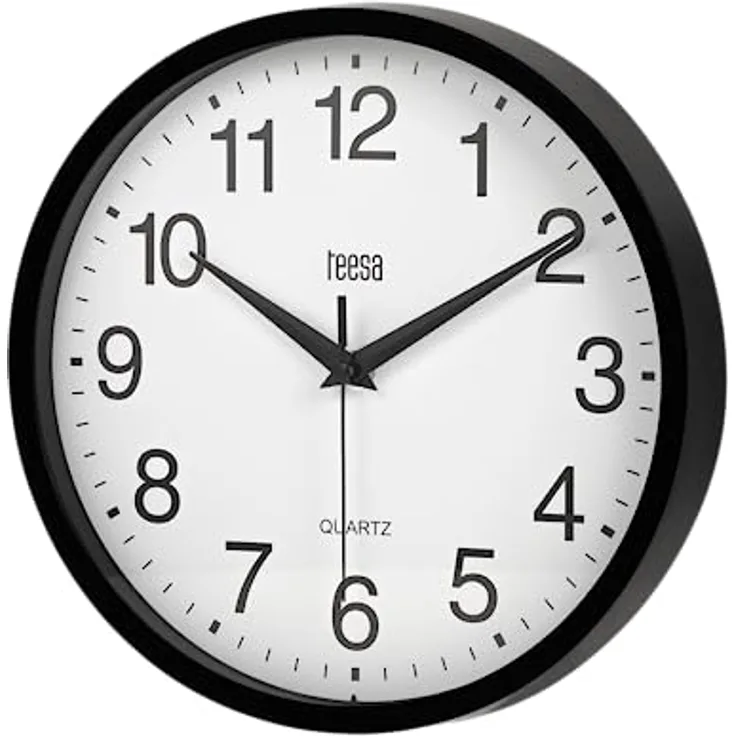 teesa Wanduhr, schwarz, 25 cm