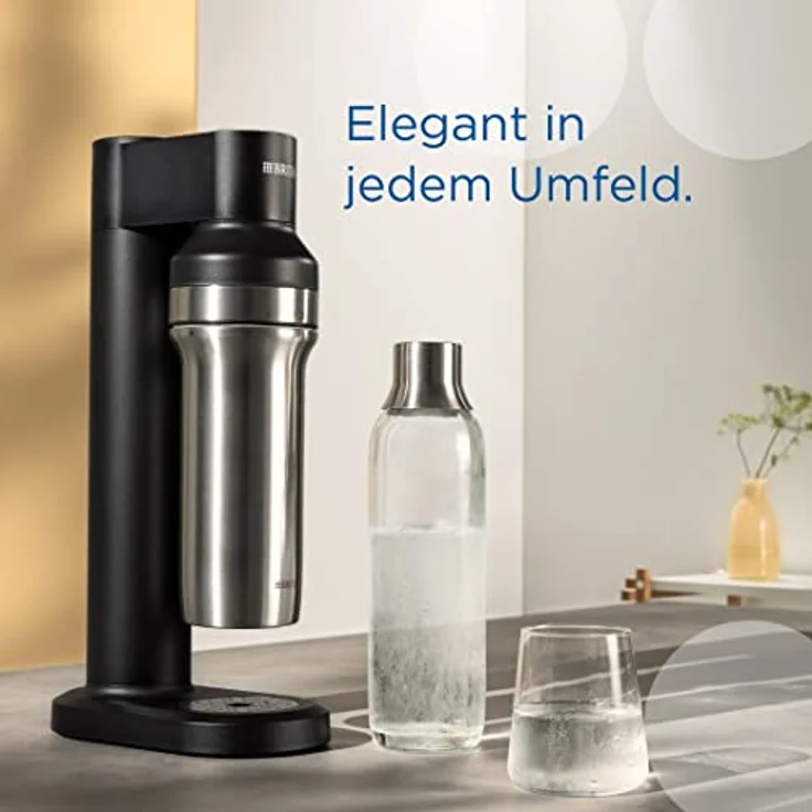 BRITA Glasflasche für sodaTRIO Wassersprudler (1l), 2er Pack Ersatzflaschen – leichte, elegante Wasserflaschen aus Glas im Duo-Pack / Sprudlerflaschen mit Verschluss aus poliertem Edelstahl – Bild 2