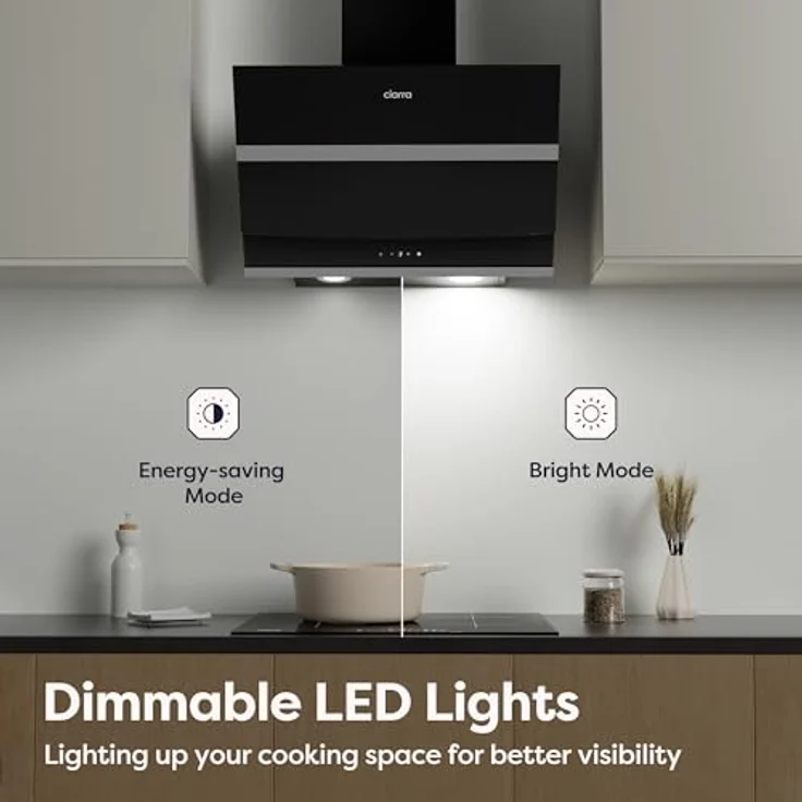 CIARRA Kopffreie Schräghaube Dunstabzugshaube 60 cm, 650 m³/h, Touch Control, dimmbar, LED-Beleuchtung, Energieeffizienzklasse A+++ – Bild 4