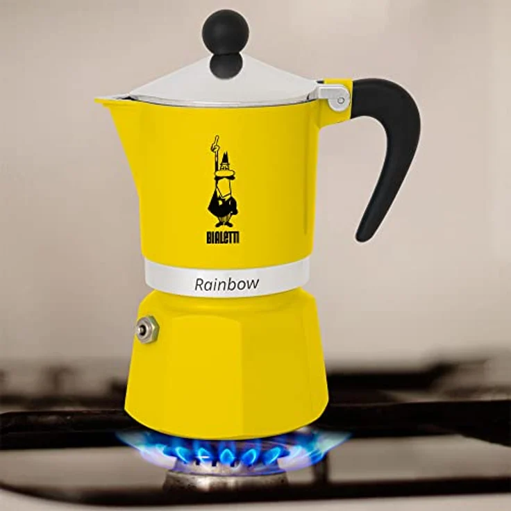 Bialetti Rainbow Espressokocher, Aluminium, gelb, 6 Tassen – Bild 3