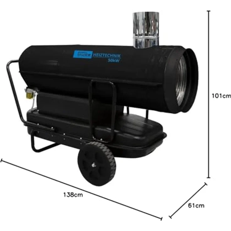 Güde Ölheizgebläse GD 50 IK 85111 Heizgebläse Heizkanone Ölheizung, Starke 50000 Watt / 42992 kcal/h Heizleistung, Diesel, blau – Bild 5