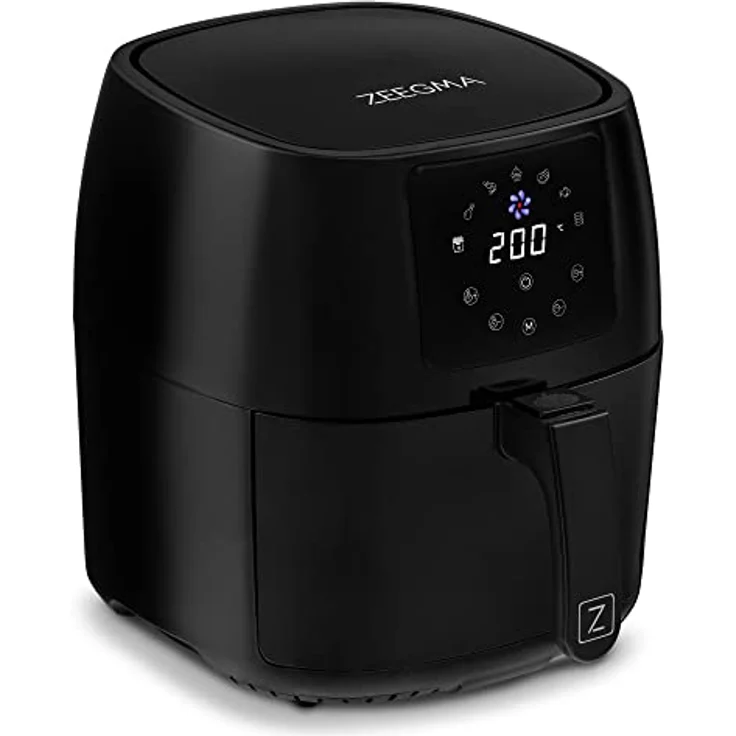 ZEEGMA Knapper Pro Turbo Heißluftfritteuse 1400W, Gesundes & Schnelles Kochen, 8 Programme, Großes Fassungsvermögen 4,5 L, Teflonbeschichtung, Spülmaschinenfest – Bild 4