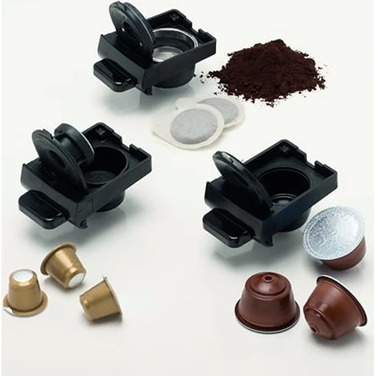 Ariete 1304/1, Espresso-Kaffeemaschine mit 19 bar Druck, 0.7L Wassertank, Schwarz, vielseitige Nutzung mit Kaffeekapseln und -pads – Bild 3